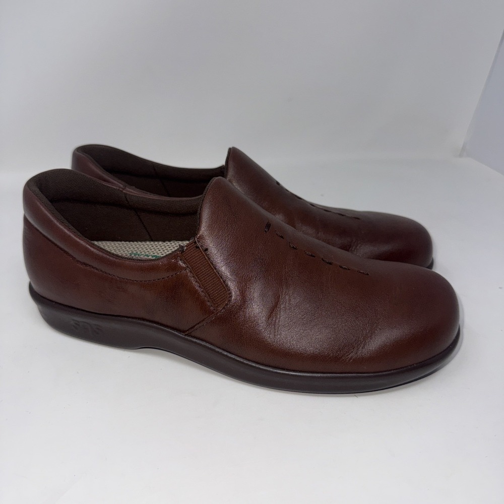 SAS Tripad Comfort Viva Brown Leather Slip-On Loafer Shoes Women's Size 7.5 M